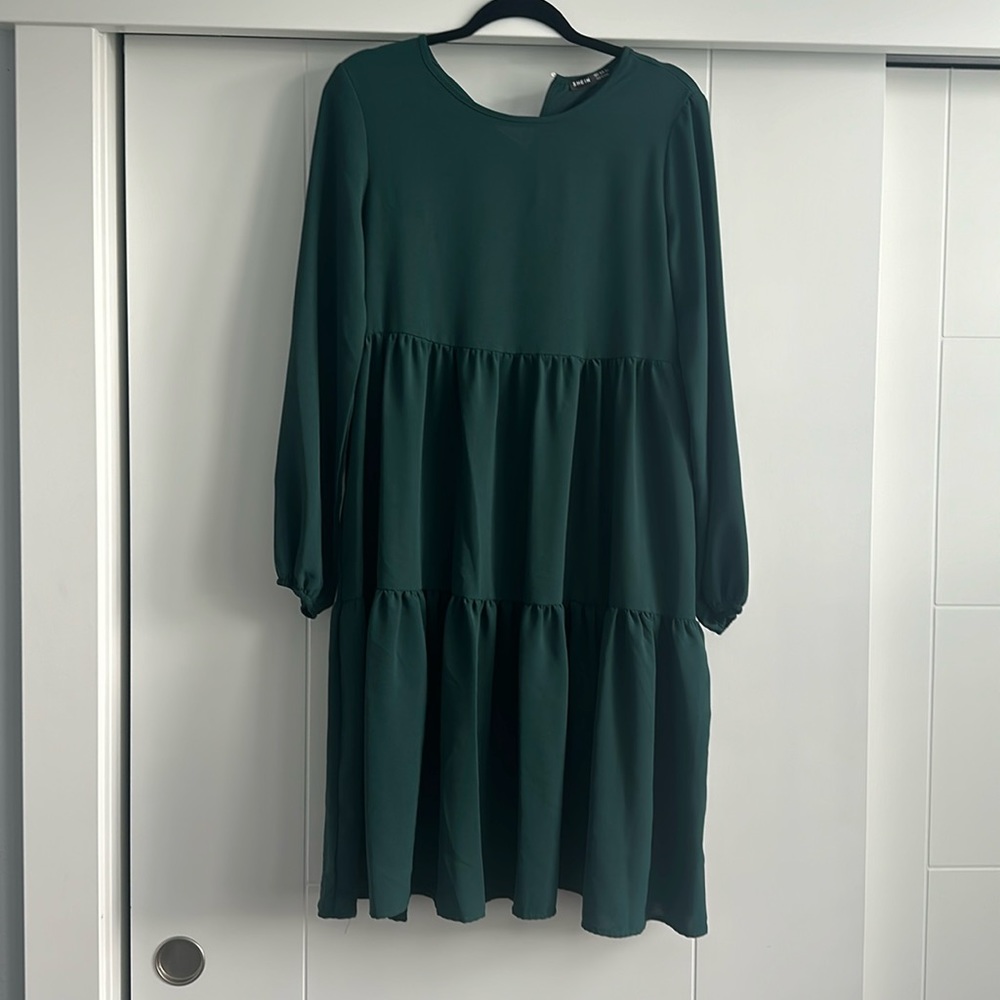 SHEIN Green Long Sleeve Dress